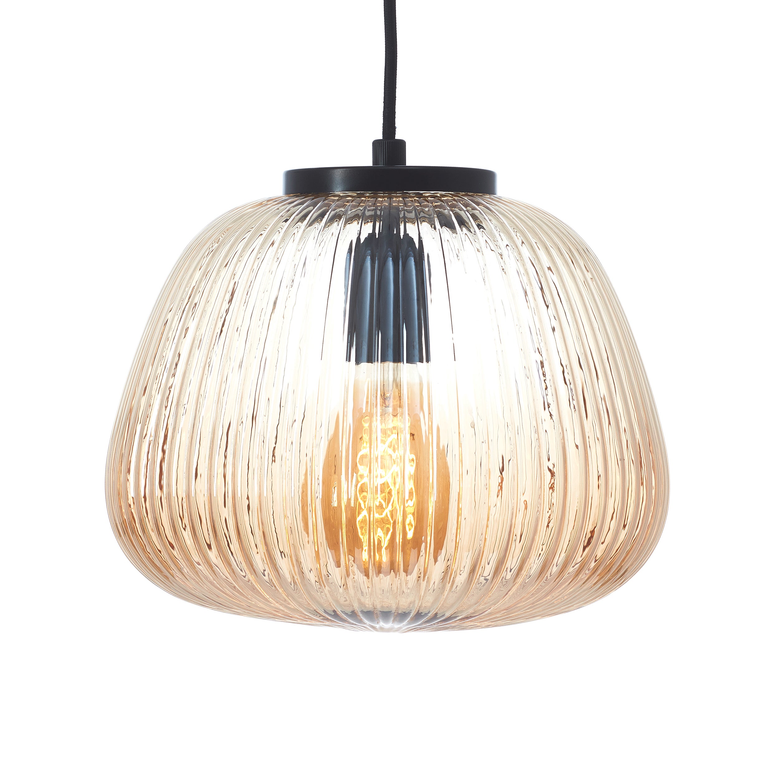 Brilliant Lampa wisząca Kaizen 25cm bursztynowy/czarny matowy metal/brązowy plastik 1x A60, E27, 40 W - 3