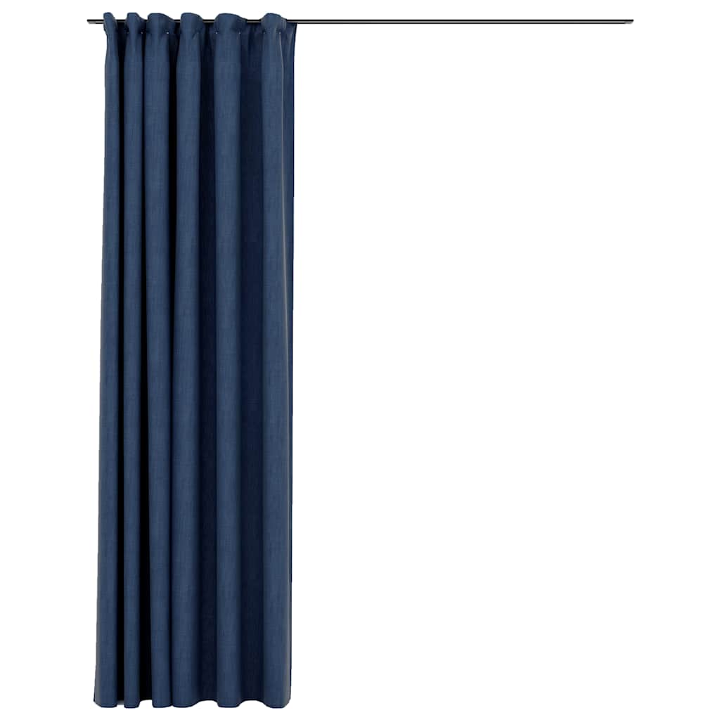 Rideau De Porte En Lin Écru – Motifs Oiseaux Bleus – 68x58 Cm – Fait En France