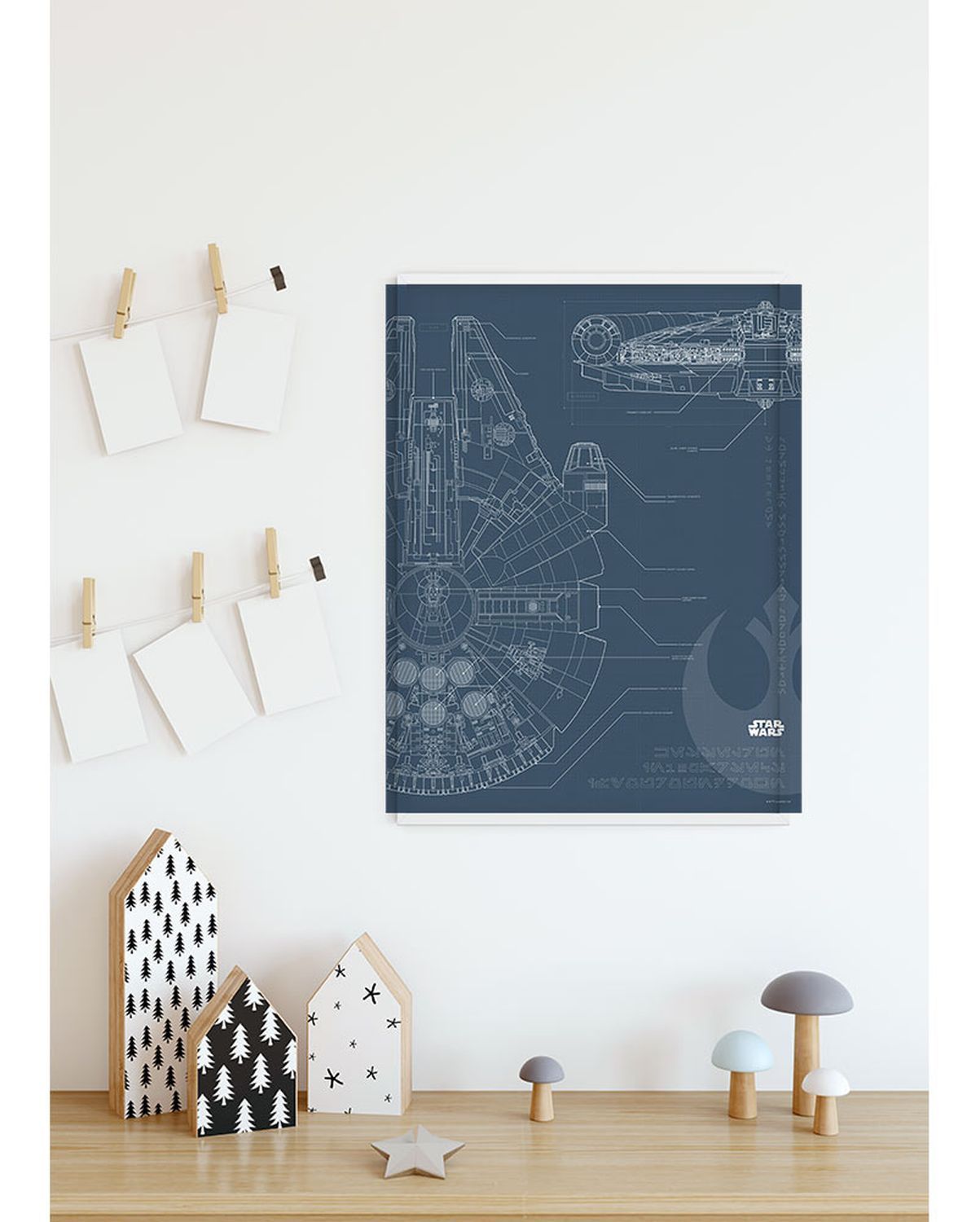 affiche#0 Star Wars Blueprint Falcon bleu foncé - 40 x 50 cm - Sanders & Sanders - 4
