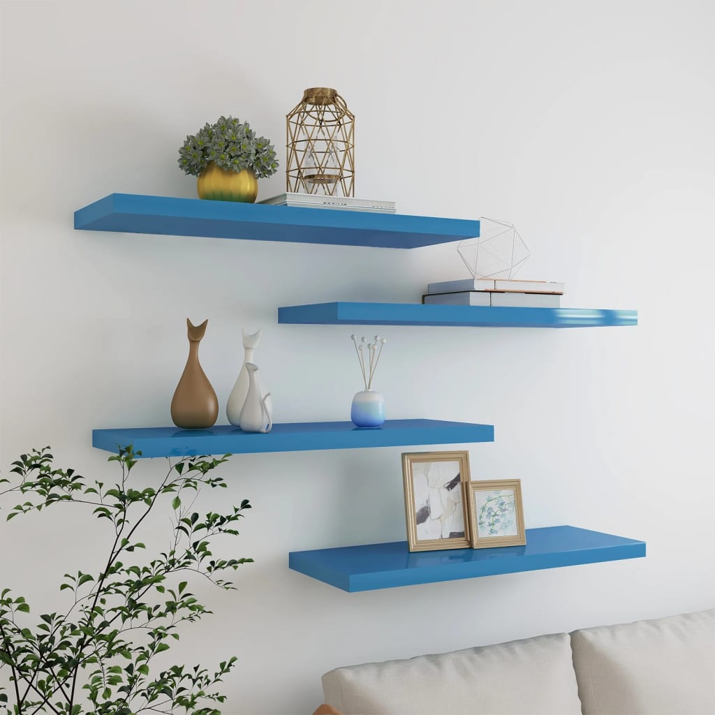 Set 3 mensole 35x20 cm in legno bianco - Kantiko