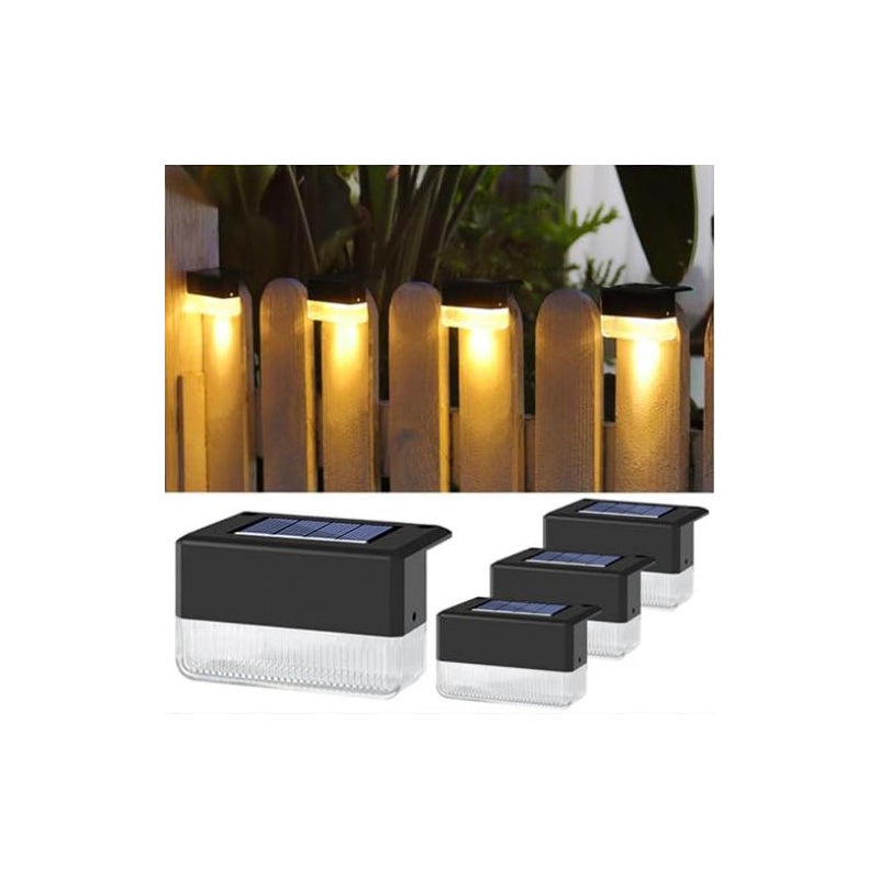 Zestaw 4 solarnych lamp ściennych do basenu, wodoodporne oświetlenie, idealne na dziedzińce i balkony, ciepłe światło