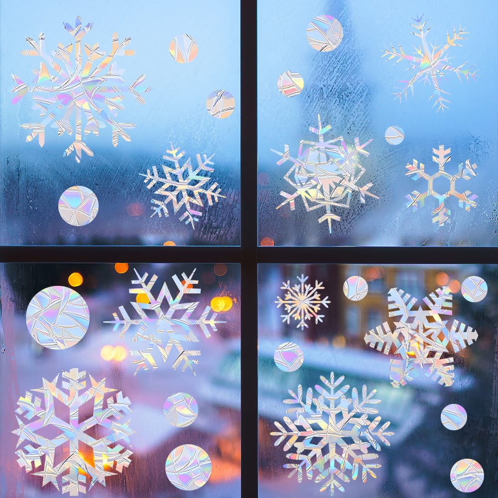 95 Adesivi Elettrostatici Per Finestre A Tema Natalizio – Decorazioni Invernali Riutilizzabili, Stampa UV, Facili Da Applicare