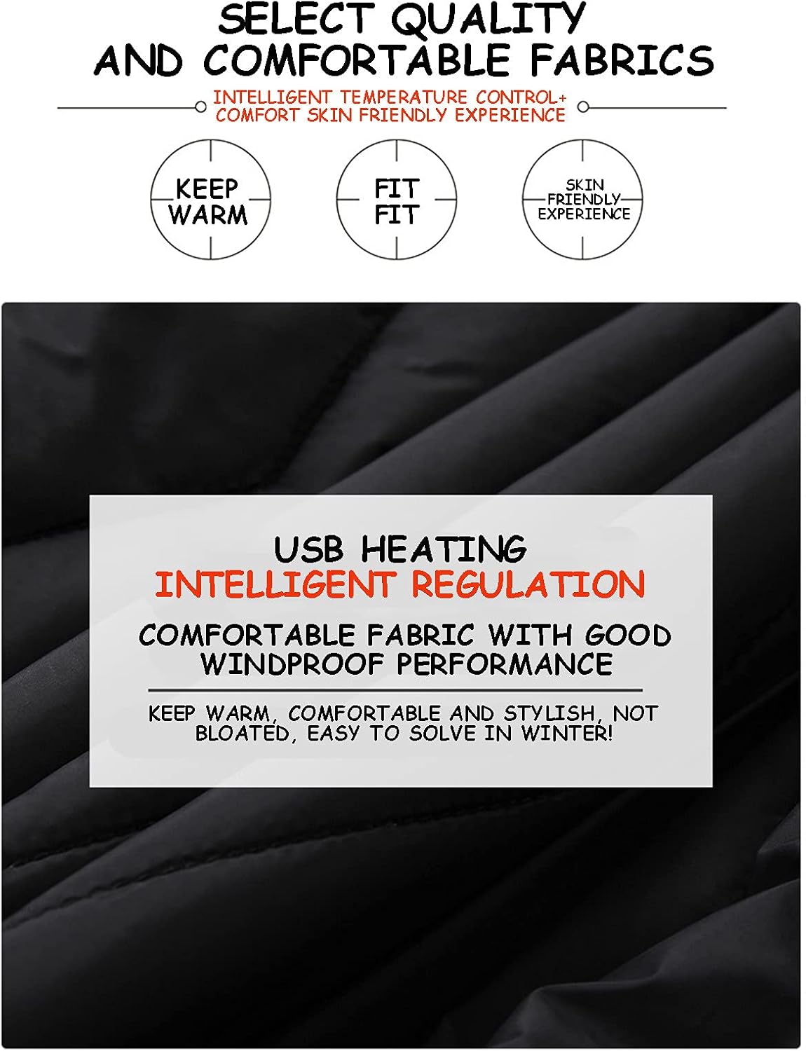 Gilet chauffant pour le corps, chauffage noir à neuf zones à double contrôle, connectivité USB, adapté aux hommes et aux femmes, 4XL noir - 5
