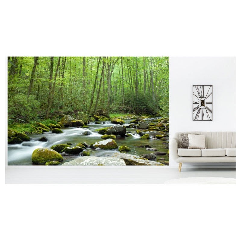 Arsey Tapisserie Murale Forêt Ciel Paysage XXL 300x180cm - Décoration Salon Chambre Vert