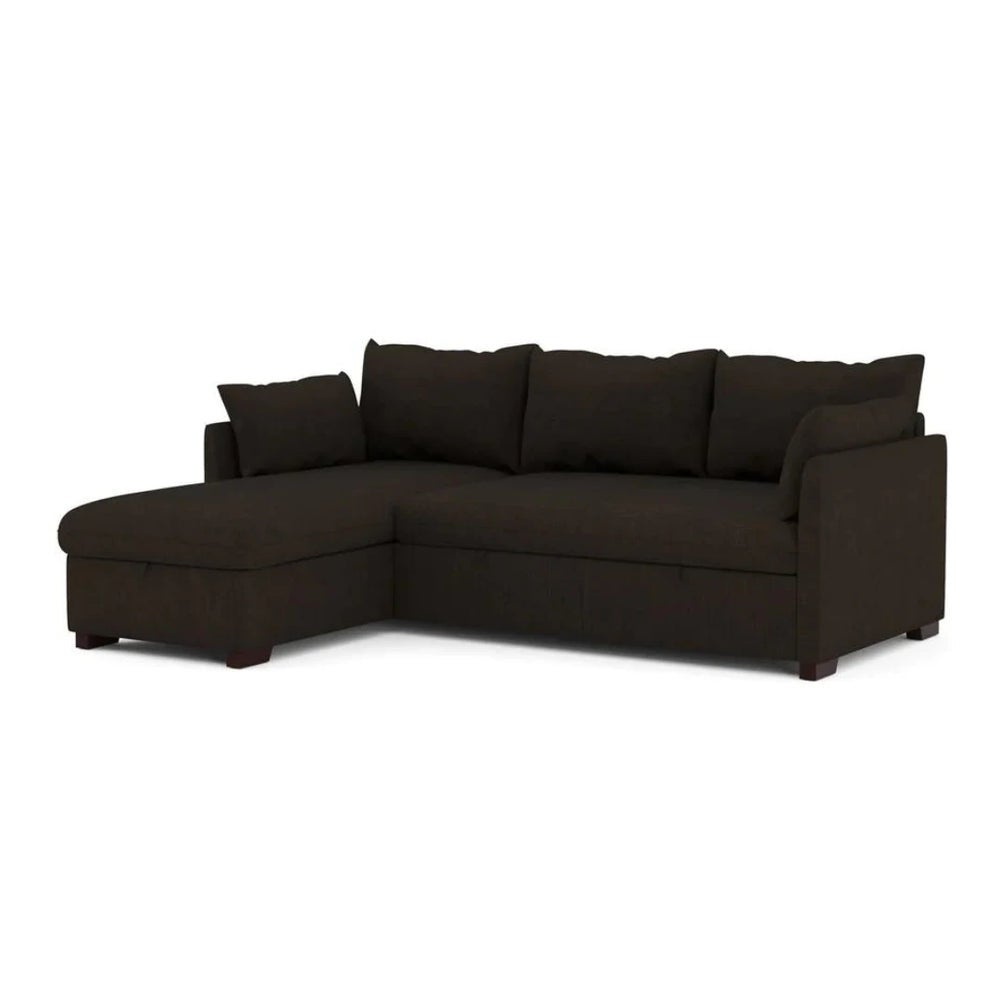 Budwing orlando - canapé d'angle réversible - convertible avec coffre - marron - 3 places