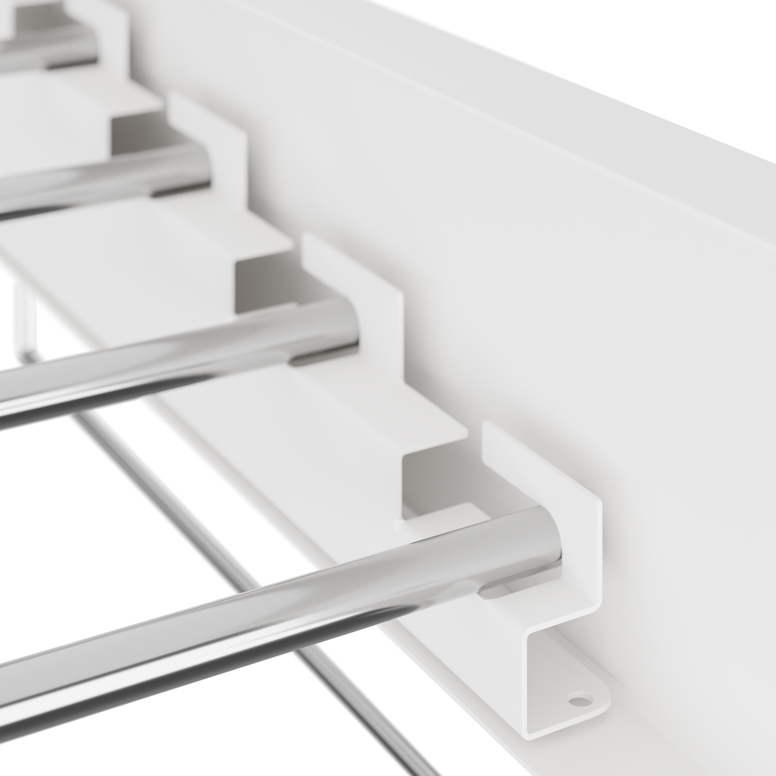 Séchoir à linge, mural, peu encombrant, H x L x P : 15 x 100 x 50,5 cm, pour votre intérieur, blanc, Relaxdays - 5