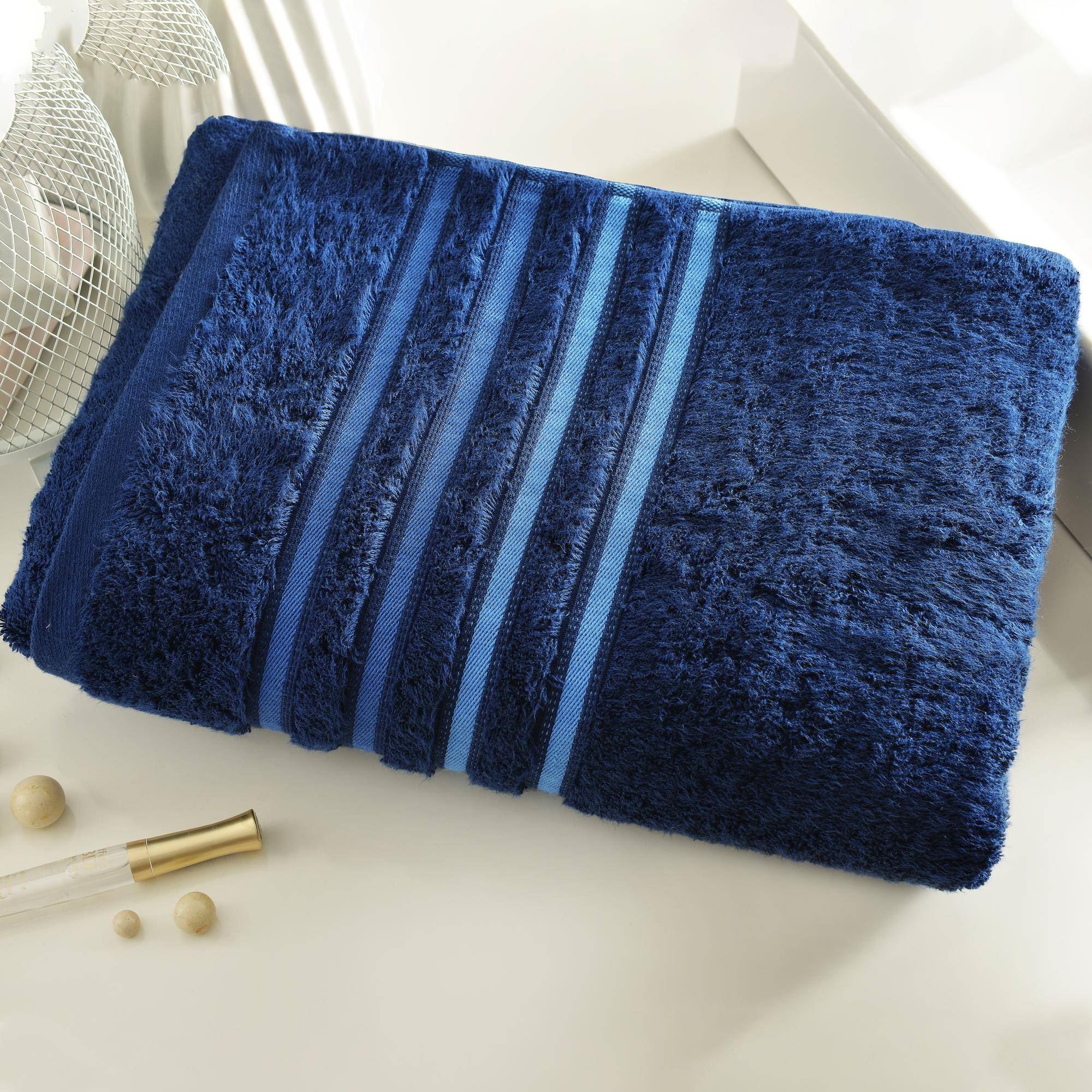 Serviette De Toilette Luxury 550 G/m² - 50x100 Cm - Coton Ultra-doux - Bleu Arctic - 5