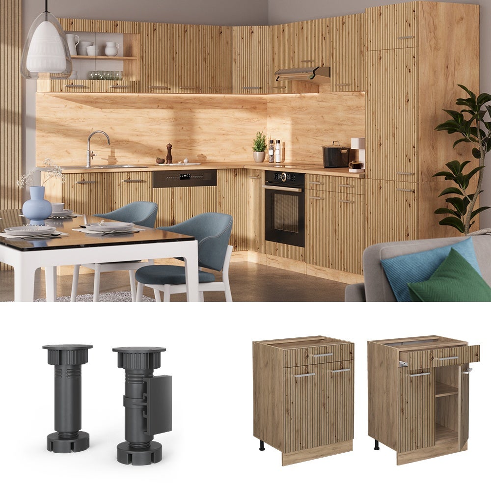 Vicco Meuble cuisine R-Line, Chêne Artisan, 60cm avec tiroir, sans PT - 2