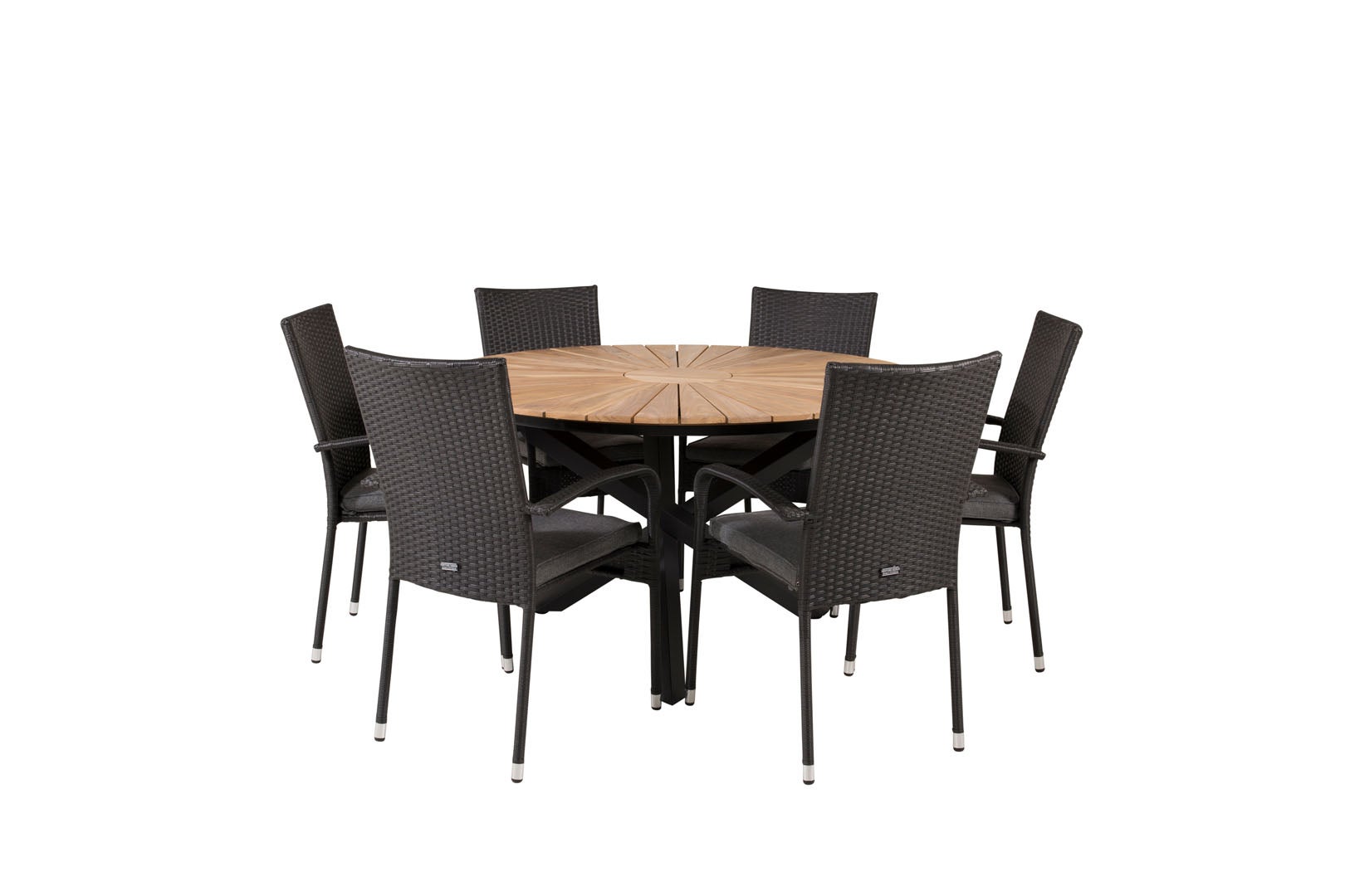 Mexico Ensemble table et chaises de jardin, table Ø140cm et 6 chaises