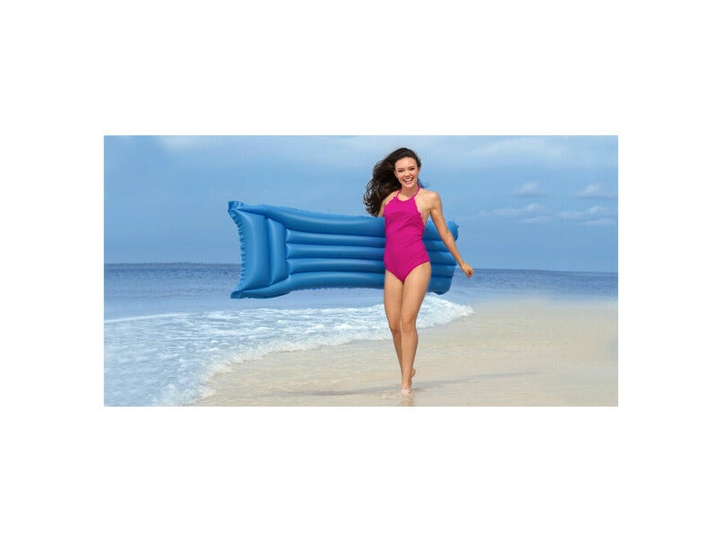 Kolorowy materac nadmuchiwany do zabawy na plaży i w basenie Bestway 183x69 cm, materiał trwały i odporny - 3