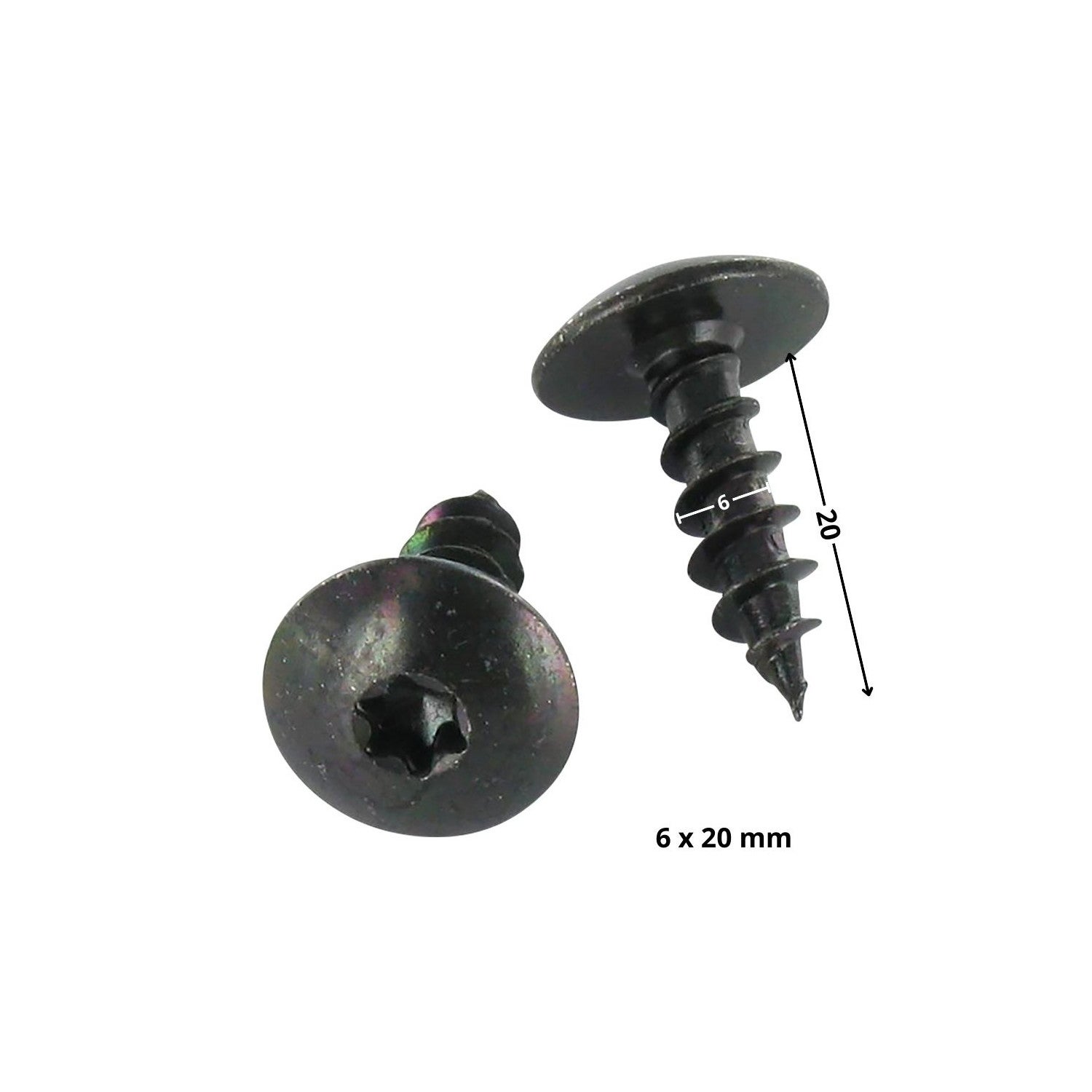 Vis Penture 6X20 Filetage total TORX T30 Acier zingué noir-100 pièces - 3