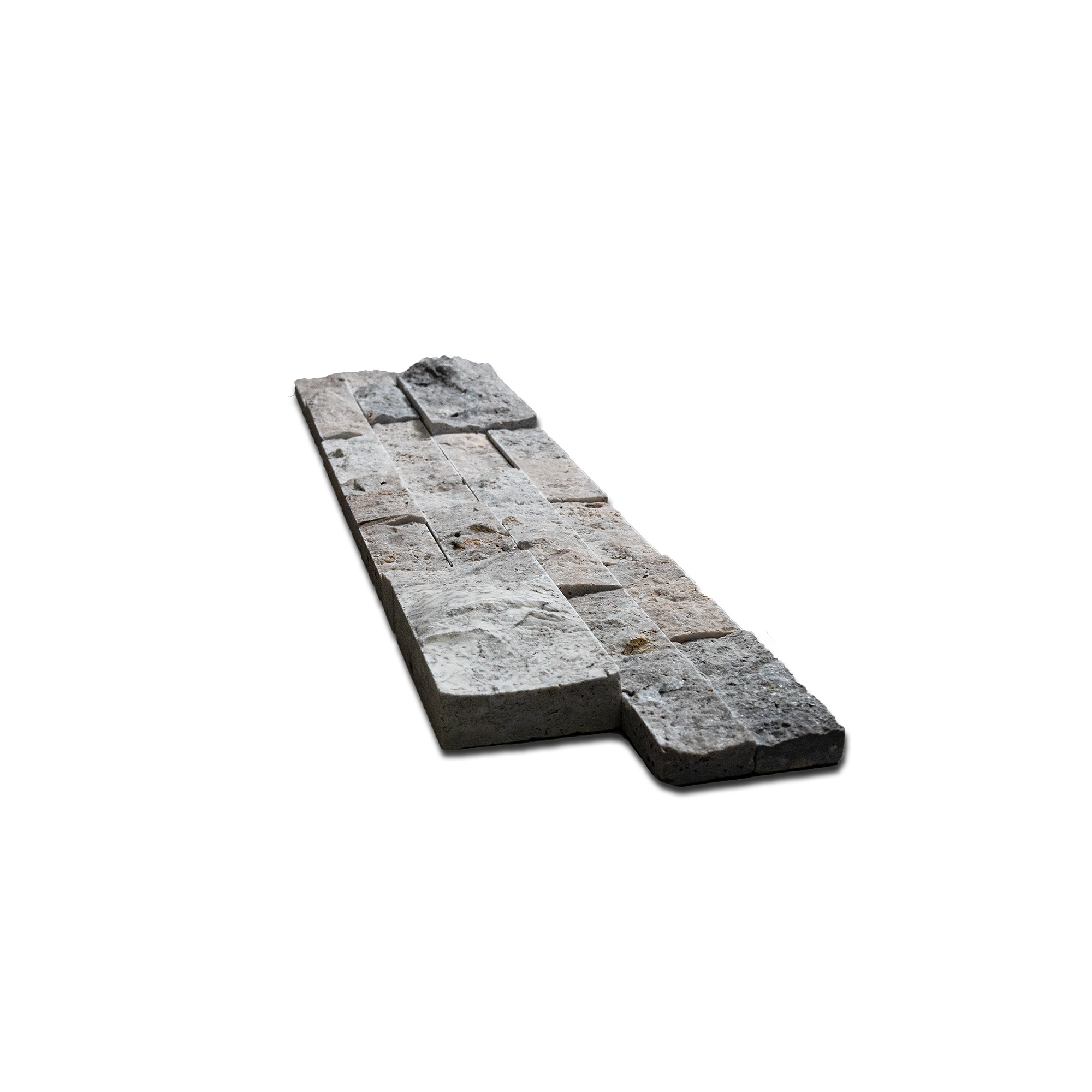 Plaquette de parement en Travertin Gamme Silver format puzzle l.15.2 x L.61 (6 pièces) - 6