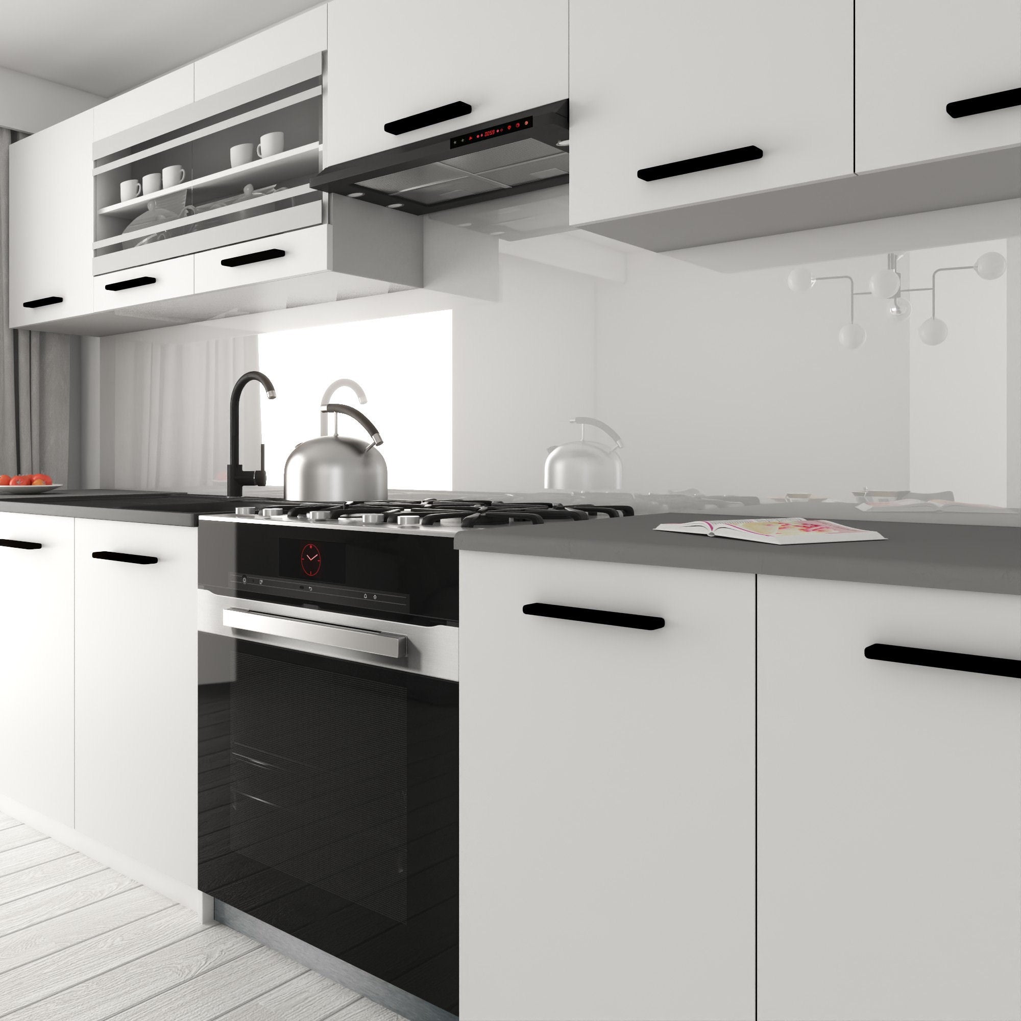 BELINI Cuisine Equipee Complete ITALIA 4 - 260 cm. Cuisine avec Plan de Travail, Blanc Mat - 3