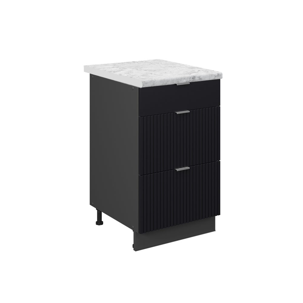 Vicco Szafka dolna do kuchni Fame-Line, Czarne paski, 50 cm , BP Marmur