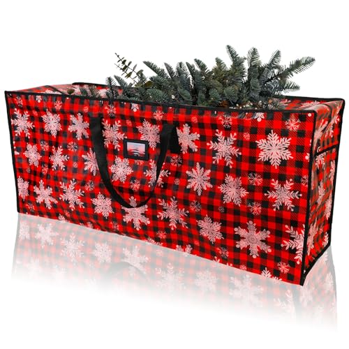 Confezione (122x34x51 cm, rosso) borsa portaoggetti per albero di Natale, grande borsa portaoggetti natalizia con manico rinforzato | Leroy Merlin