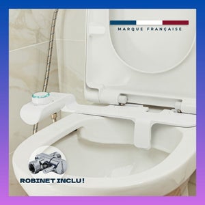 Kit Complet Toilette WC Japonaise Autonettoyante Avec Robinet 3 Voies Inclu - Marque Française - Bidet Japonais Jet réglable - BOKUR