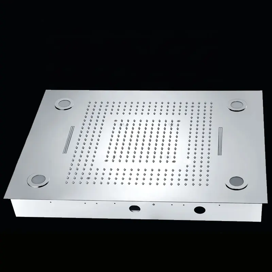 🚿 Ciel de pluie LED, composition de douche Tiro chrome 800 x 600 mm - 6