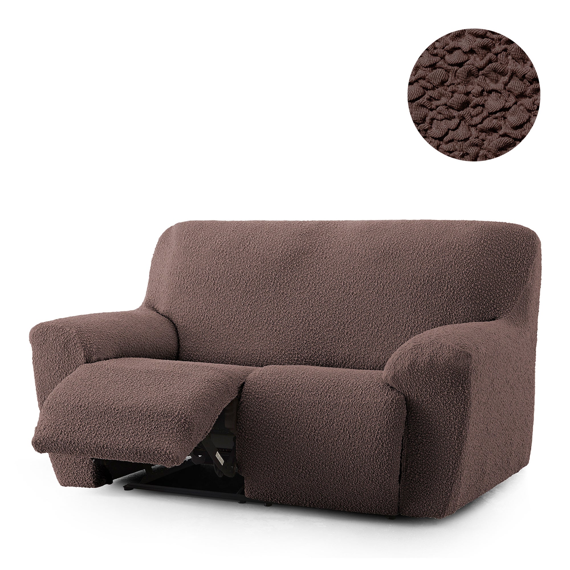 Housse de canapé 2 places relax extensible taupe 150 - 200 Eysa