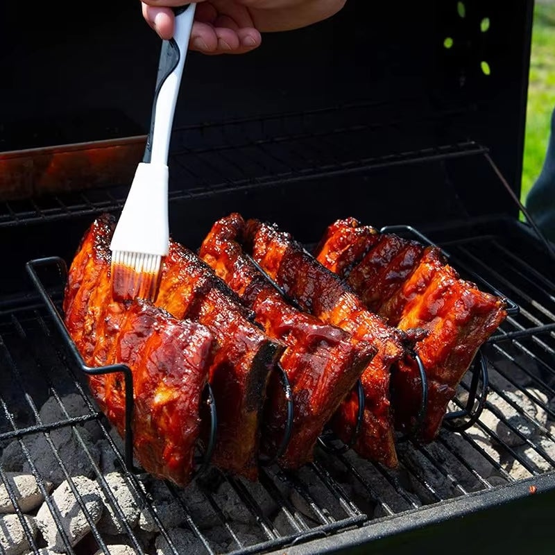 Lot De 3 Grilles à Poisson Barbecue - 63x12 Cm, Poignée Bois, Métal Galvanisé - Pour Barbecue Charbon, Gaz, électrique