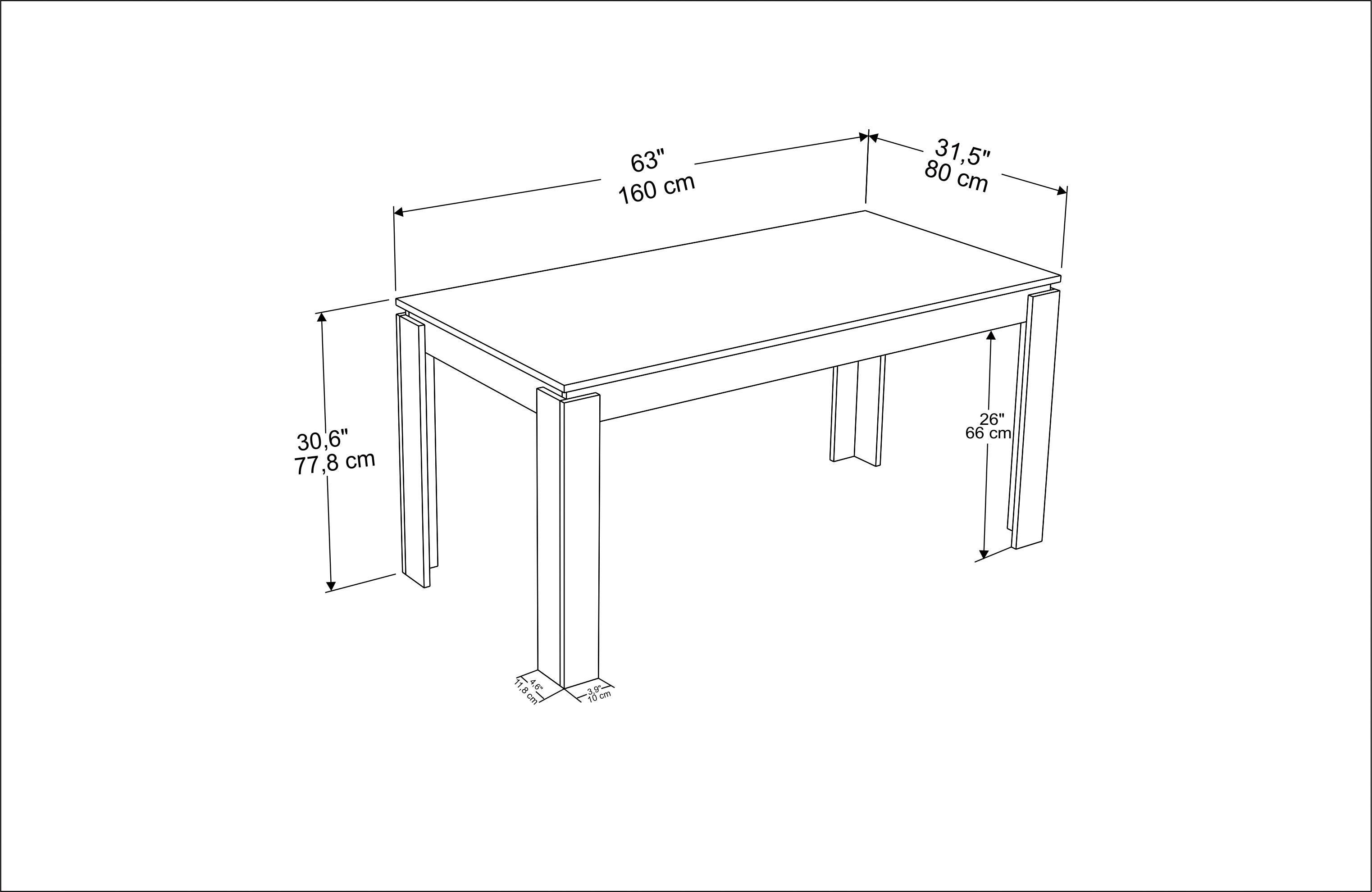 Table à manger manhattan table de repas manhattan 160 cm - 6