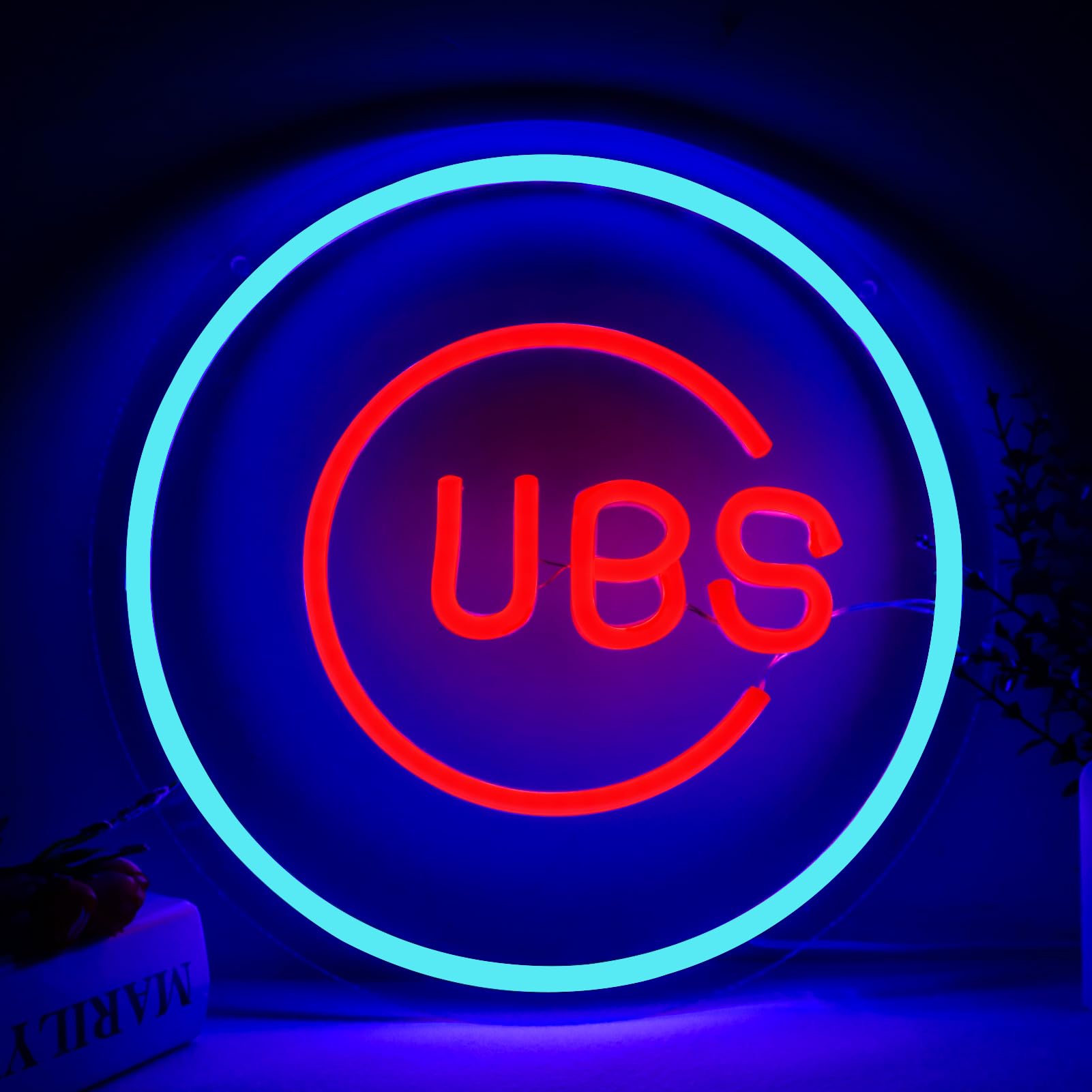 Neonowy szyld Cubs, neonowy szyld LED, płynna regulacja jasności, odpowiedni do dekoracji ścian baru lub klubu