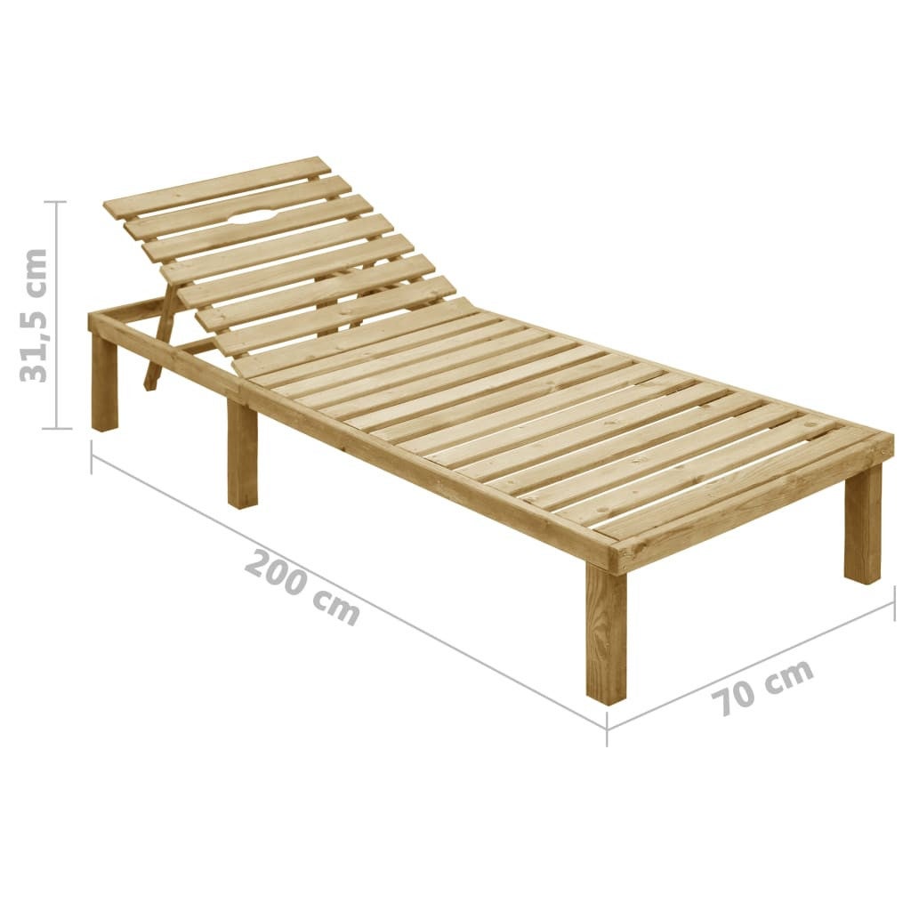 Chaise longue Bois de pin imprégné - 7