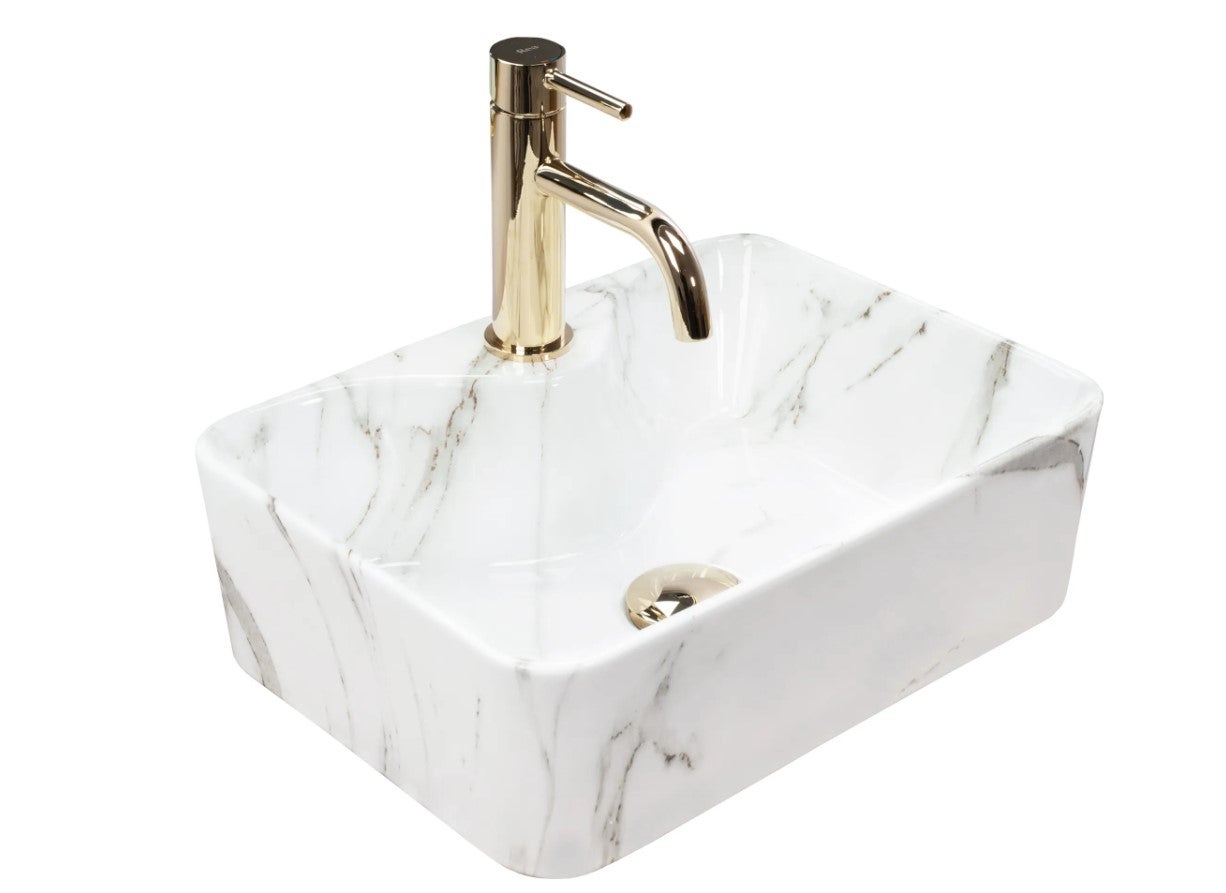 Umywalka Nablatowa Rea Kelly Mini Shiny Aiax Biały 41 X 31