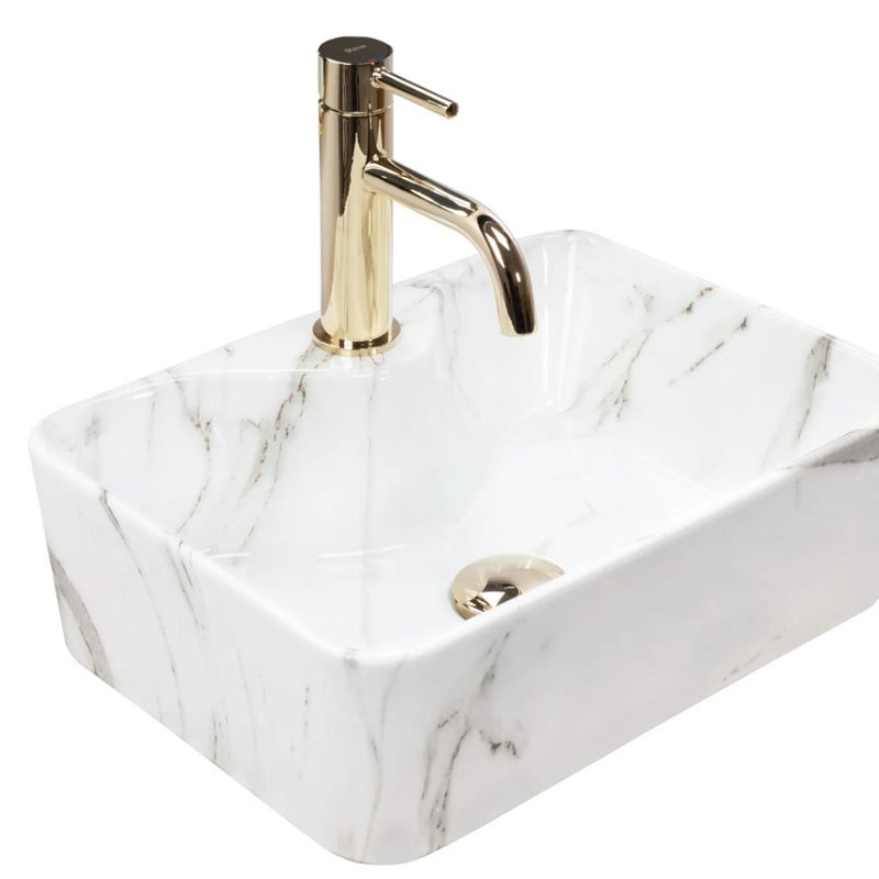 Umywalka Nablatowa Rea Kelly Mini Shiny Aiax Biały 41 X 31