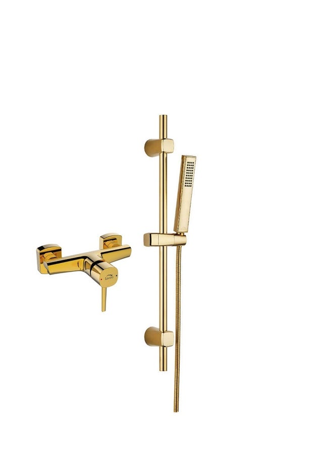 Pola Ensemble de douche avec mitigeur, Couleur: Or