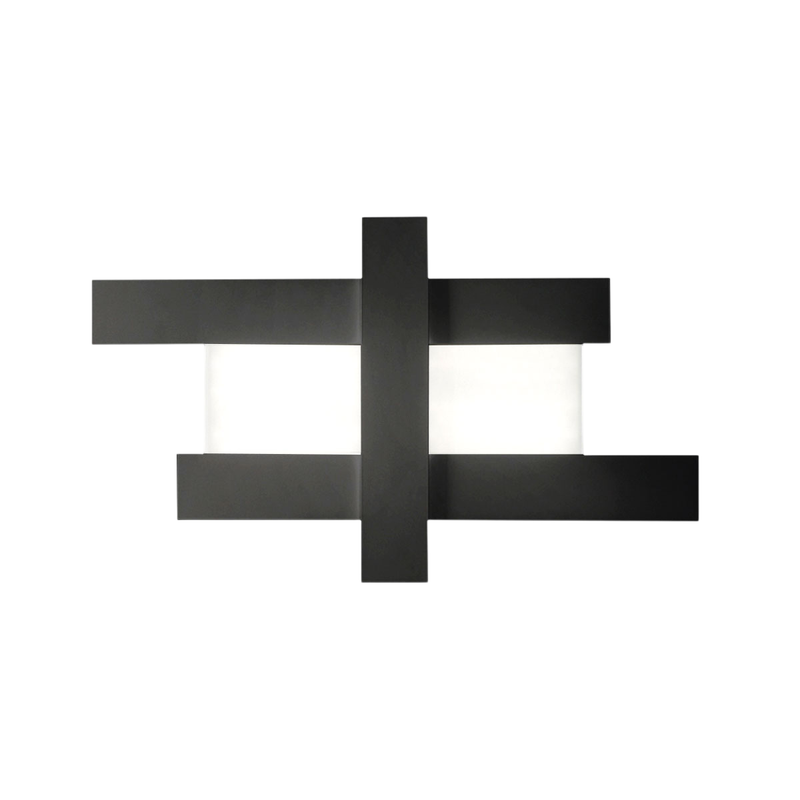 Gea Luce  Aplique Led De Diseño Moderno 50W, Estructura Geométrica De Acero, Luz Cálida 3000K, 2620Lm, Ancho 104 Cm, Ip20 Negro , Leroy Merlin