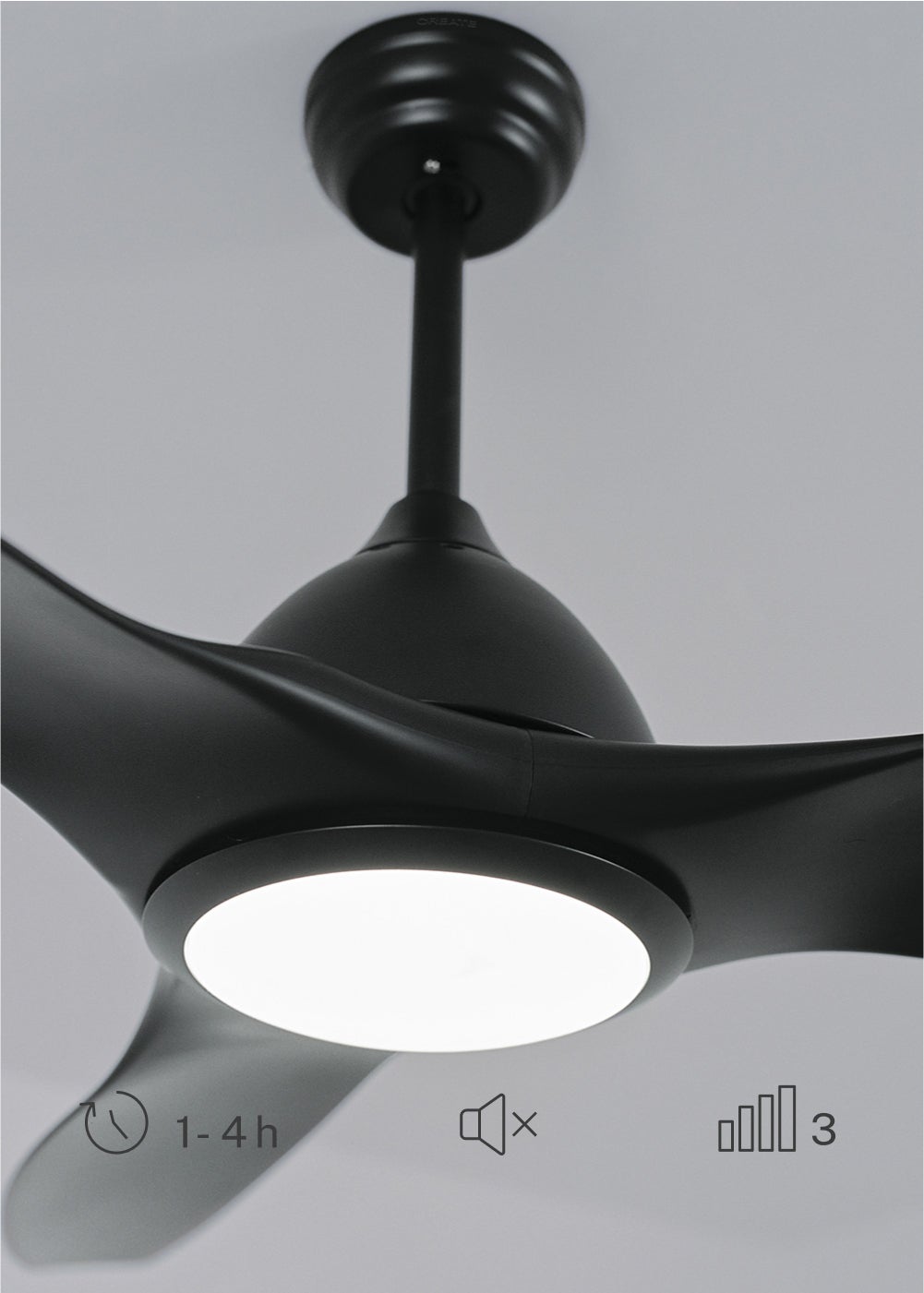 UPWIND SAIL - Ventilateur de Plafond 90W Silencieux XL Ø163 cm - Avec Lumière et Sans WIFI - 4