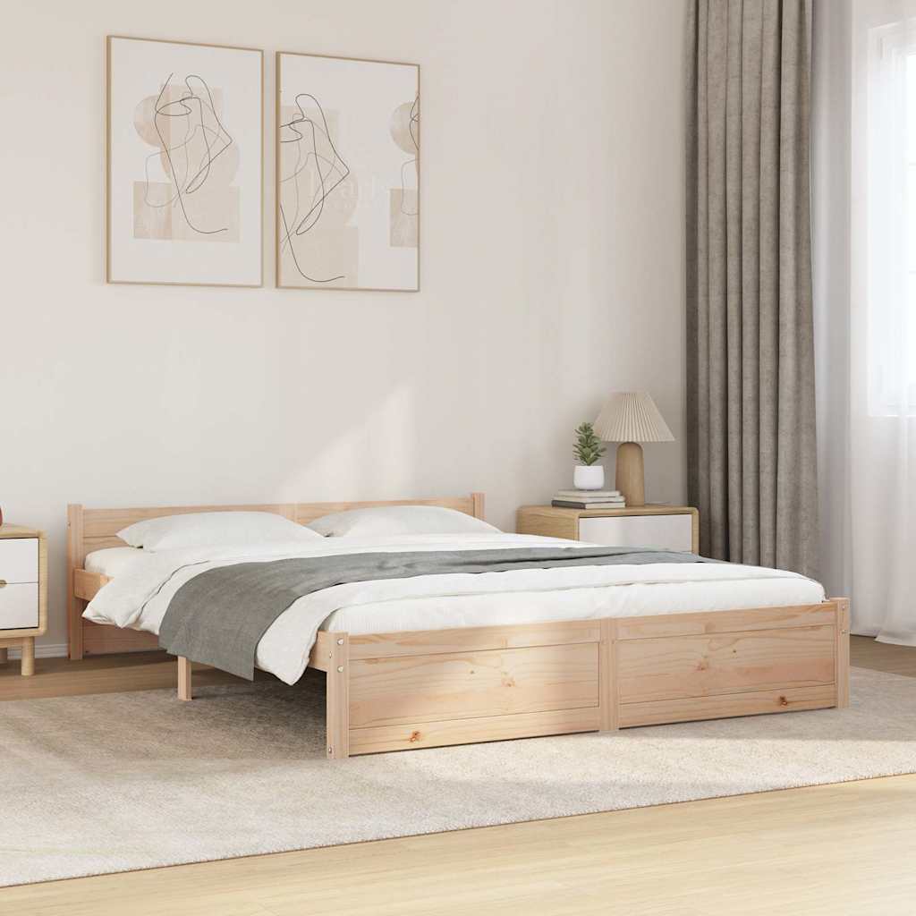 Łóżko Drewniane Rama Łóżka Sofa Brązowe Do Sypialni Pokoju 140x200 cm