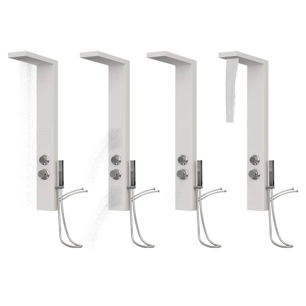 vidaXL Pannello Doccia in Alluminio Bianco - 3