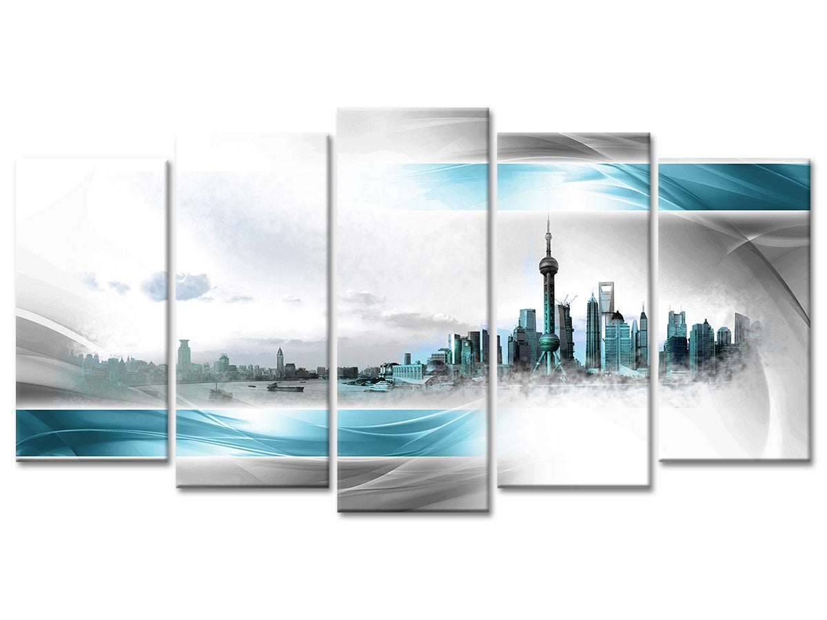 DECLINA, Tableau toile imprimée, Tableau toile design déco SHANGHAI, 220x120 cm - 2