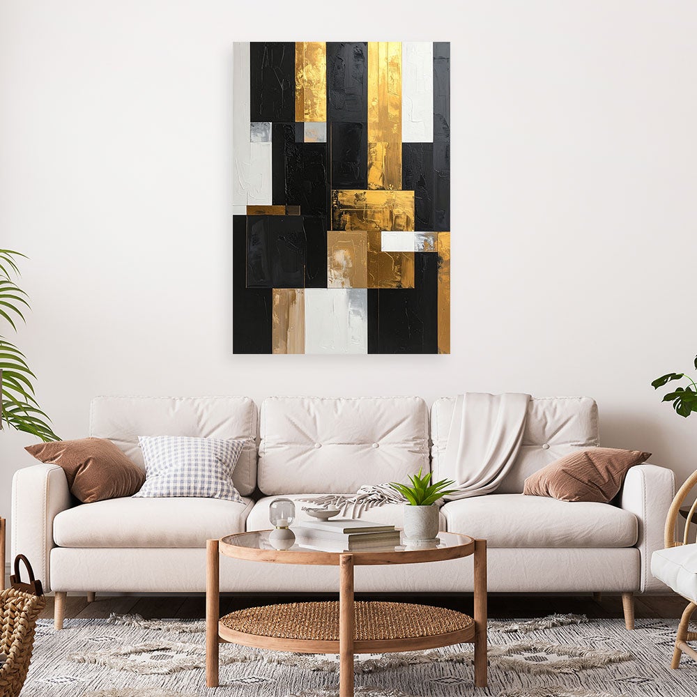 Obraz do salonu sypialni biura, Abstrakcja złote akcenty 40x60 - 2