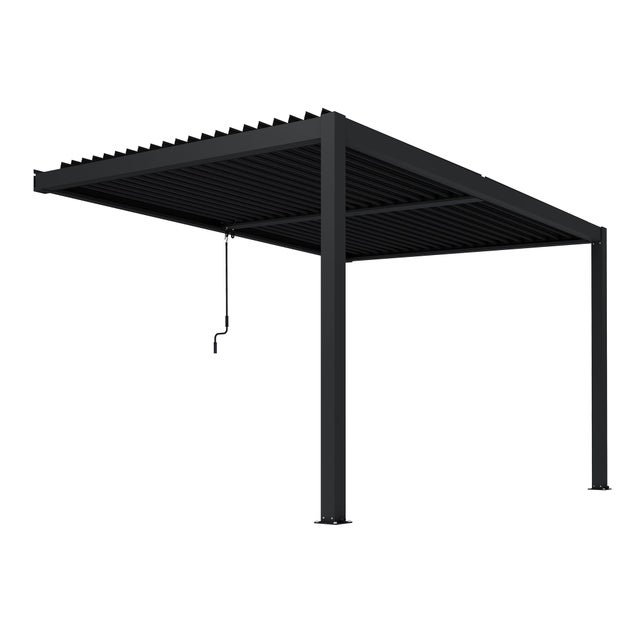 Milani Home - Pergola bioclimatica addossata 4 X 2,5 M cm 396 l x 256 p x 245 hdi coloreAntracite