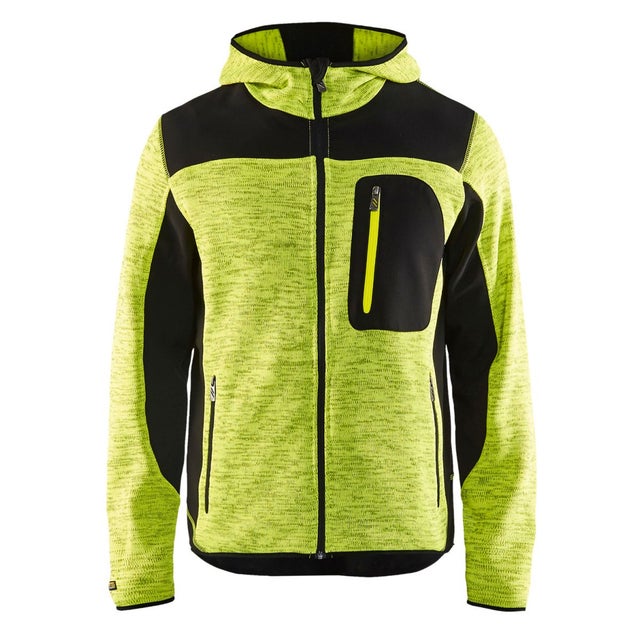 Veste tricotée à capuche Jaune fluo/Noir - Blaklader - Taille XL
