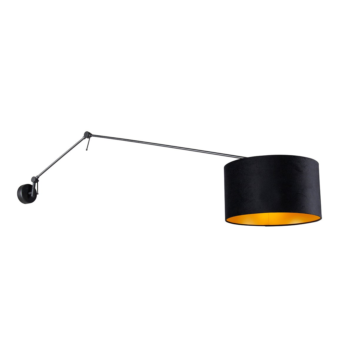Qazqa nowoczesny regulowana lampa ścienna - Blitz - czarny, max. 60w, kompatybilny z żarówką LED, e27, 158.5cm, IP20 oświetlenie