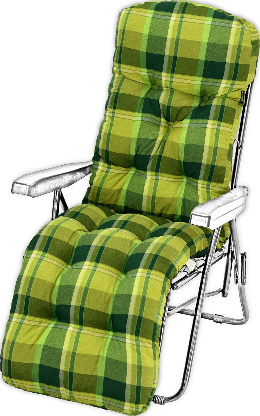 Poduszka ogrodowa na leżak z podnóżkiem AMPO zielony żółty 1 szt.