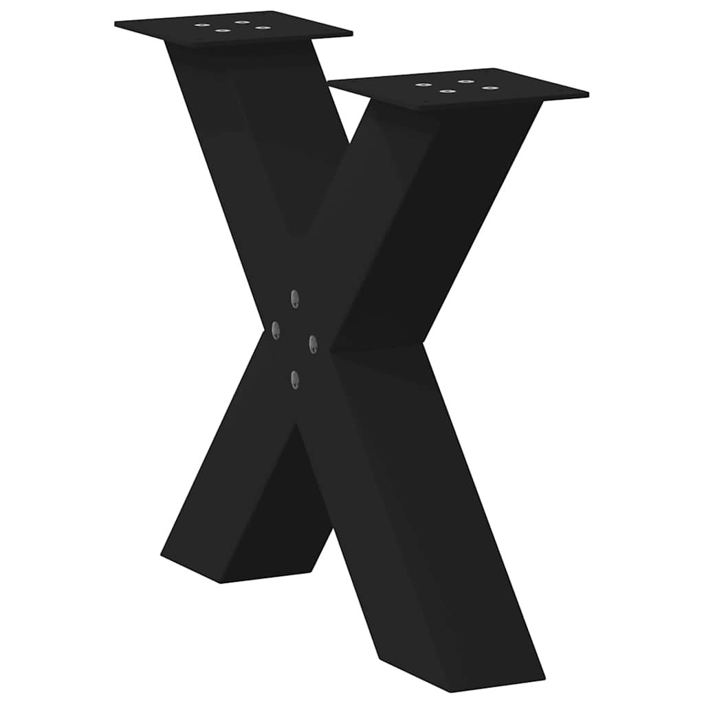Pernas de mesa de centro Form X 2 unidades aço preto 50x(42-43) cm - COMFORTXL - 4