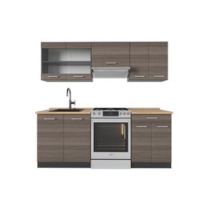 Cuisine Intégrée Vicco R-Line – 350 Cm – Chêne Anthracite – Moderne – Neuve