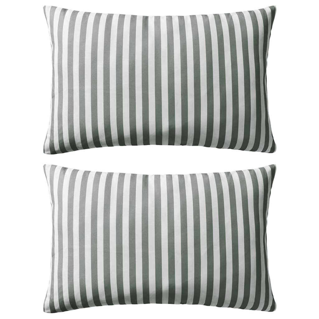 Vidaxl Cojines Para Exterior A Rayas 60X40 Cm 2 Unidades Gris , Leroy Merlin