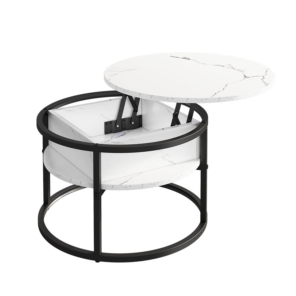 Vicco Stolik kawowy Marlo, Biały marmur, 57 x 57 cm