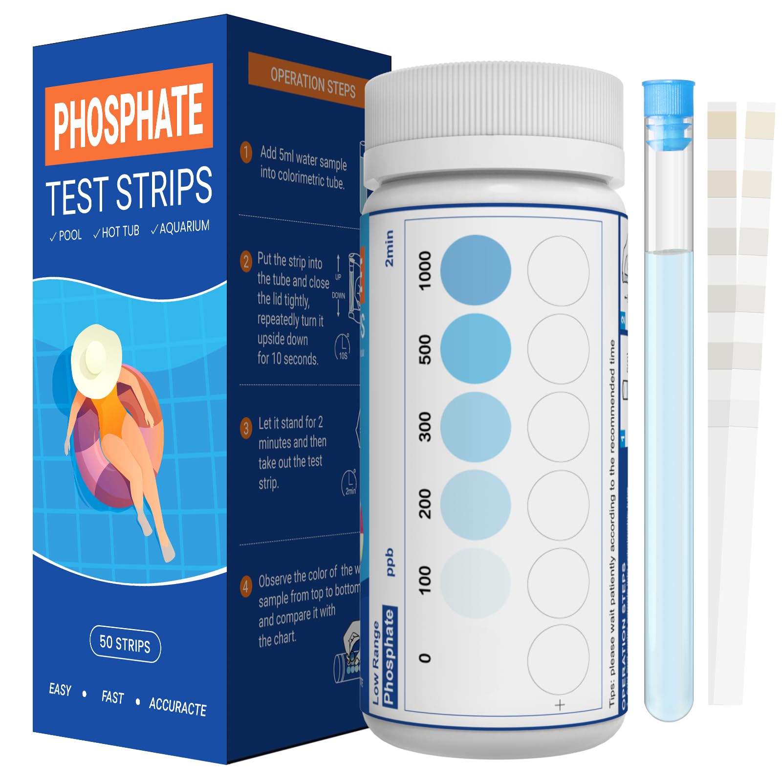 Bandelettes de test des phosphates pour piscine, spa et aquarium ...