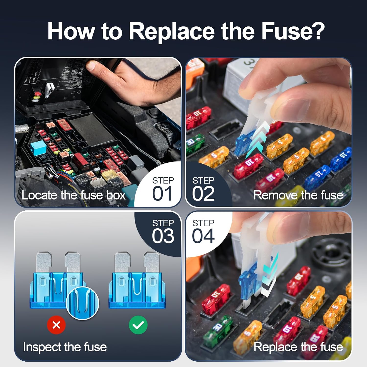 60Pcs Fusible Voiture Set (2A 3A 5A 7.5A 10A 15A 20A 25A 30A 35A 40A) -30 Mini Fusible Auto + 30 Moyenne Fusible Automobile + 1Extracteur - 5