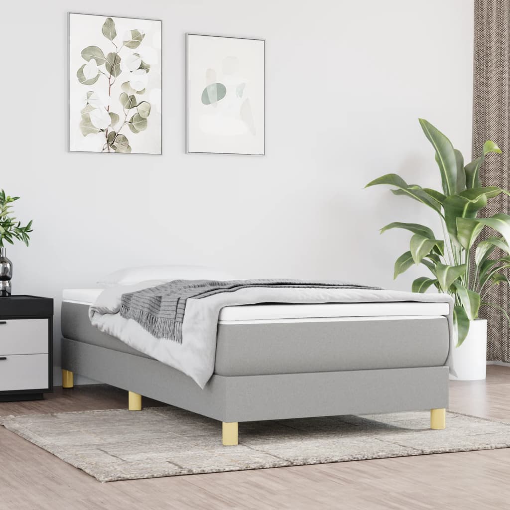 Vidaxl Estructura De Cama De Tela 90X190 Cm Gris/Claro , Leroy Merlin