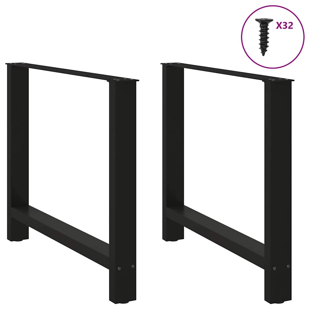 Patas para mesa de comedor negras (2 unidades, 90 x 72-73 cm, acero) vidaXL - 4