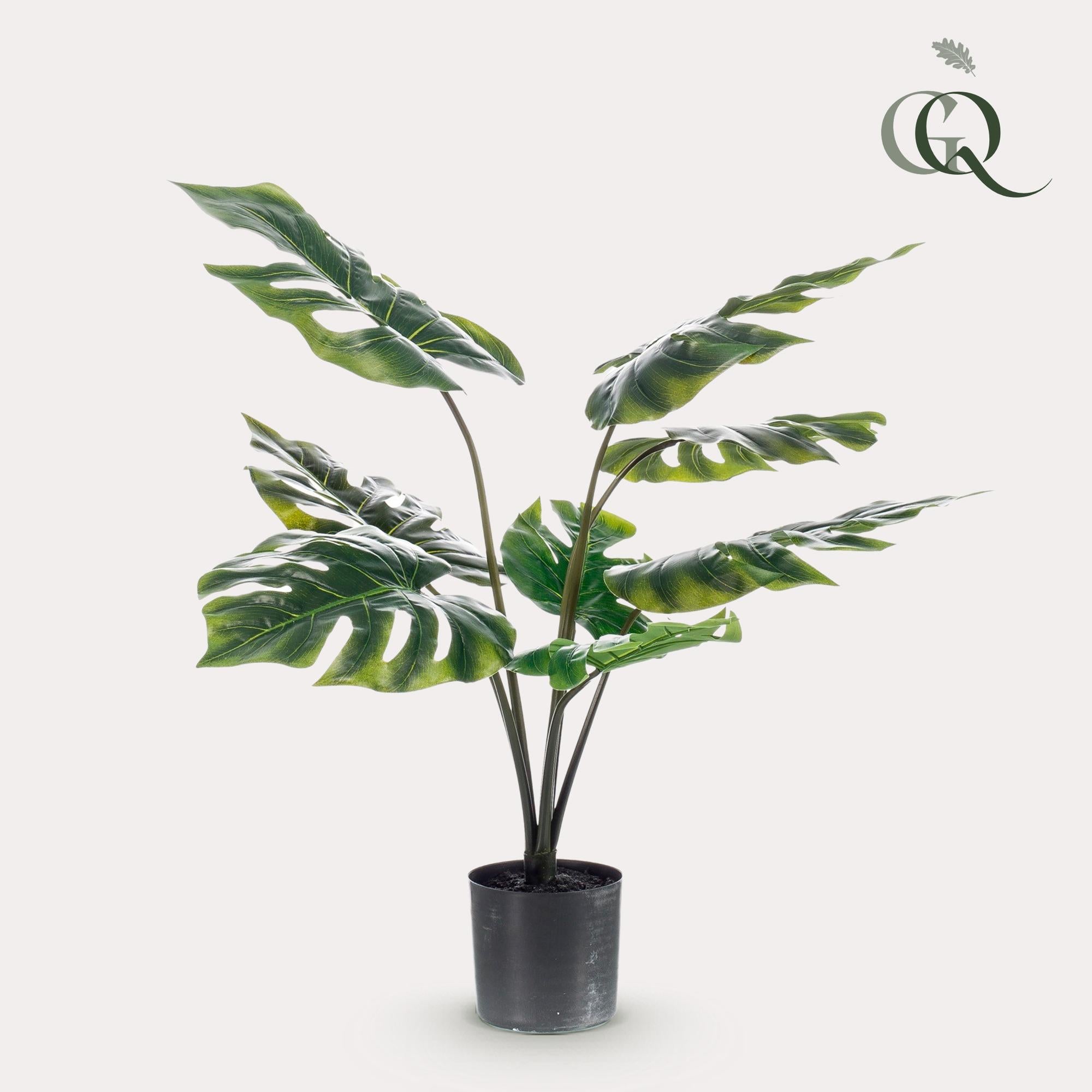 Sztuczna Monstera Deliciosa 65 cm – dekoracyjna roślina z dziurawymi liśćmi