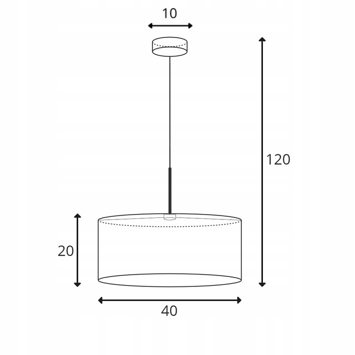 Lampa sufitowa żyrandol lampa wisząca z abażurem walec 40 cm JAZZ - 5
