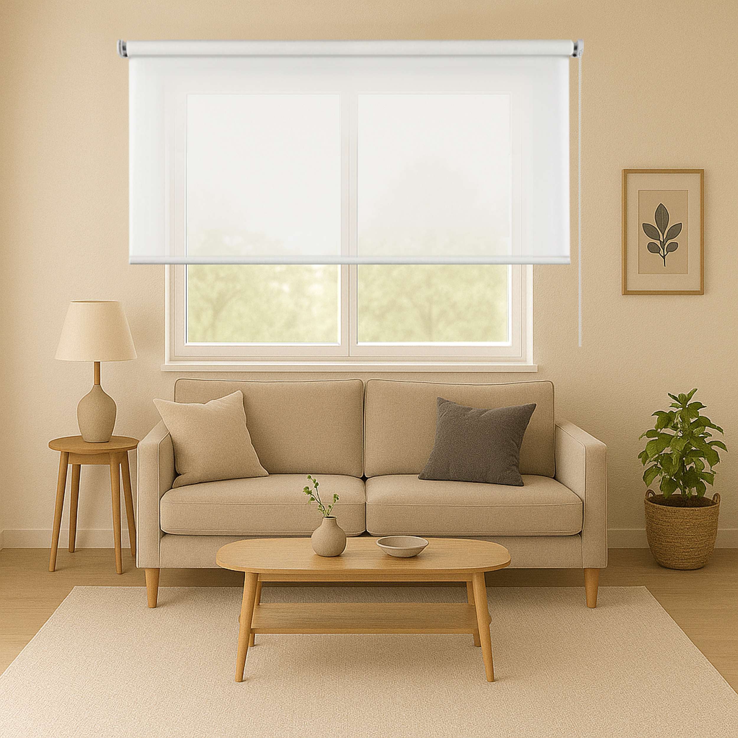 estore translúcida estore de enrolar para janelas branca 160x250 cm - 2